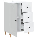 Sideboard med skuffe Hvid 66 x 34,5 x 90 cm Konstrueret træ