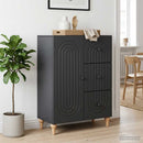 Sideboard med skuffe Sort 66 x 34,5 x 90 cm Konstrueret træ