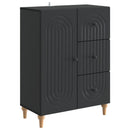 Sideboard med skuffe Sort 66 x 34,5 x 90 cm Konstrueret træ
