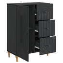 Sideboard med skuffe Sort 66 x 34,5 x 90 cm Konstrueret træ