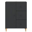 Sideboard med skuffe Sort 66 x 34,5 x 90 cm Konstrueret træ