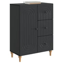 Sideboard med skuffe Sort 66 x 34,5 x 90 cm Konstrueret træ