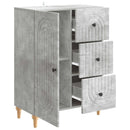 Sideboard med skuffe Betongrå 66 x 34,5 x 90 cm Konstrueret træ
