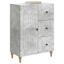 Sideboard med skuffe Betongrå 66 x 34,5 x 90 cm Konstrueret træ