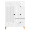 Sideboard Hvid højglans 66 x 34,5 x 90 cm Konstrueret træ