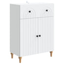 Sideboard med skuffe Hvid 66 x 34,5 x 90 cm Konstrueret træ