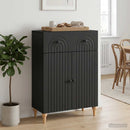 Sideboard med skuffe Sort 66 x 34,5 x 90 cm Konstrueret træ