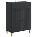 Sideboard med skuffe Sort 66 x 34,5 x 90 cm Konstrueret træ