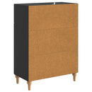 Sideboard med skuffe Sort 66 x 34,5 x 90 cm Konstrueret træ