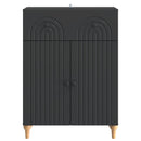 Sideboard med skuffe Sort 66 x 34,5 x 90 cm Konstrueret træ