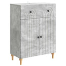Sideboard med skuffe Betongrå 66 x 34,5 x 90 cm Konstrueret træ