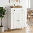 Sideboard Hvid højglans 66 x 34,5 x 90 cm Konstrueret træ
