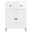 Sideboard Hvid højglans 66 x 34,5 x 90 cm Konstrueret træ