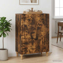 Sideboard med skuffe Røget eg 66 x 34,5 x 90 cm Konstrueret træ