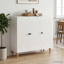 Sideboard Hvid højglans 89 x 34,5 x 80 cm Konstrueret træ