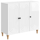 Sideboard Hvid højglans 89 x 34,5 x 80 cm Konstrueret træ