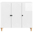 Sideboard Hvid højglans 89 x 34,5 x 80 cm Konstrueret træ
