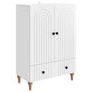 Sideboard med skuffe Hvid 66 x 34,5 x 95 cm Konstrueret træ