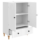 Sideboard med skuffe Hvid 66 x 34,5 x 95 cm Konstrueret træ