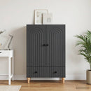 Sideboard med skuffe Sort 66 x 34,5 x 95 cm Konstrueret træ