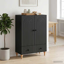 Sideboard med skuffe Sort 66 x 34,5 x 95 cm Konstrueret træ
