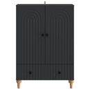 Sideboard med skuffe Sort 66 x 34,5 x 95 cm Konstrueret træ