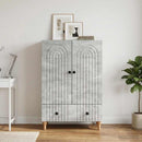 Sideboard med skuffe Betongrå 66 x 34,5 x 95 cm Konstrueret træ
