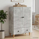 Sideboard med skuffe Betongrå 66 x 34,5 x 95 cm Konstrueret træ