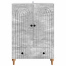 Sideboard med skuffe Betongrå 66 x 34,5 x 95 cm Konstrueret træ