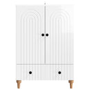 Sideboard Hvid højglans 66 x 34,5 x 95 cm Konstrueret træ