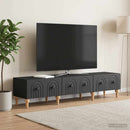 TV-skab med skuffe Sort 147 x 34,5 x 30 cm Konstrueret træ