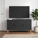 TV-skab Sort 99 x 34,5 x 50 cm Konstrueret træ