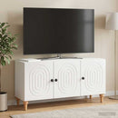 TV-skab Hvid højglans 99 x 34,5 x 50 cm Konstrueret træ