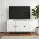 TV-skab Hvid højglans 99 x 34,5 x 50 cm Konstrueret træ
