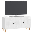 TV-skab Hvid højglans 99 x 34,5 x 50 cm Konstrueret træ
