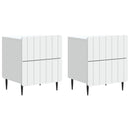 Natskab 2 pcs Hvid 43 x 34,5 x 49,5 cm Konstrueret træ