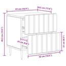 Natskab 2 pcs Sonoma-eg 43 x 34,5 x 49,5 cm Konstrueret træ