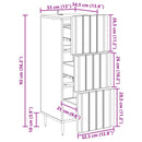 Skuffeskab Hvid 33 x 34,5 x 92 cm Konstrueret træ