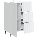 Sideboard med skuffe Hvid 66 x 34,5 x 91,5 cm Konstrueret træ