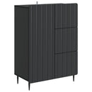 Sideboard med skuffe Sort 66 x 34,5 x 91,5 cm Konstrueret træ