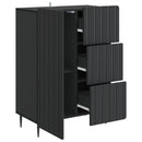 Sideboard med skuffe Sort 66 x 34,5 x 91,5 cm Konstrueret træ