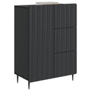 Sideboard med skuffe Sort 66 x 34,5 x 91,5 cm Konstrueret træ