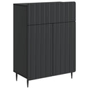 Sideboard med skuffe Sort 66 x 34,5 x 92 cm Konstrueret træ