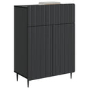 Sideboard med skuffe Sort 66 x 34,5 x 92 cm Konstrueret træ