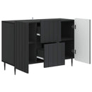 Sideboard med skuffe Sort 89 x 34,5 x 62 cm Konstrueret træ