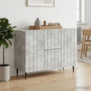 Sideboard med skuffe Betongrå 89 x 34,5 x 62 cm Konstrueret træ