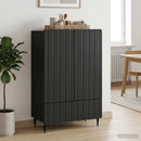 Sideboard med skuffe Sort 66 x 34,5 x 97 cm Konstrueret træ