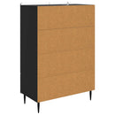 Sideboard med skuffe Sort 66 x 34,5 x 97 cm Konstrueret træ