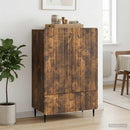 Sideboard med skuffe Røget eg 66 x 34,5 x 97 cm Konstrueret træ