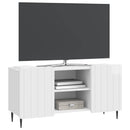 TV-skab Hvid højglans 102 x 34,5 x 52 cm Konstrueret træ